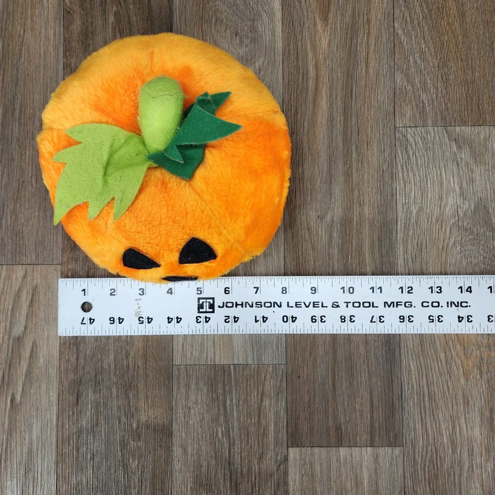 Vintage Halloween Jack O Lantern Pumpkin Plush Stuffed Orange Made Taiwan 8